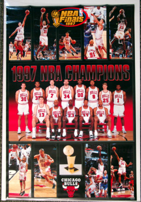 Chicago Bulls 1997 NBA Champions 23x35 POSTER w/ MICHAEL Chicago Bulls 1997 NBA Champions 23x35 POSTER w/ MICHAEL