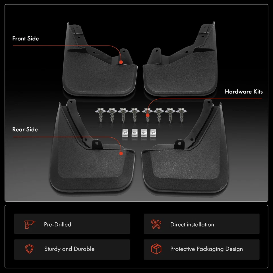 4 передних и задних брызговика брызговики для Cadillac Escalade 2021 2022 2023 2024 - Изображение 3 из 4