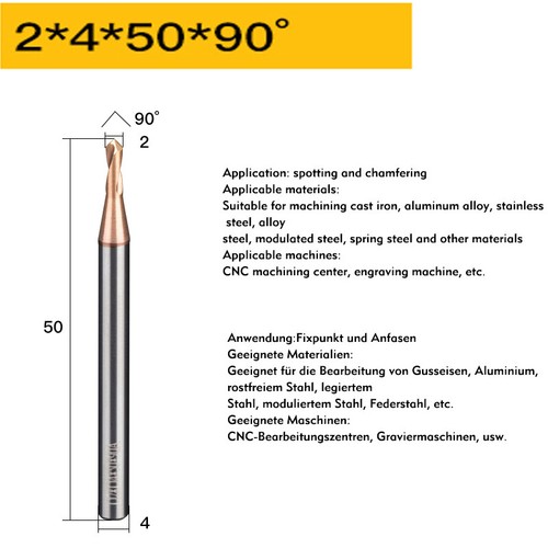 Carbide 60°/90°/120° Degree Chamfer&Spotting Drill 3mm-12mm Countersink Cutter - Picture 5 of 61