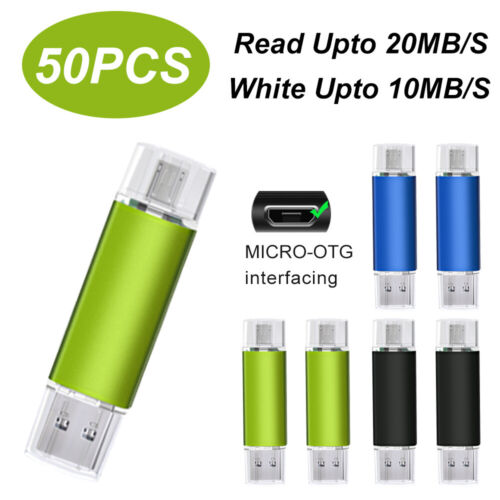 Wholesale 50PCS Micro USB Flash Drives 1GB 2GB 8GB 16GB Memory Stick Storage lot - Afbeelding 1 van 11