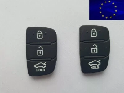 Cache-clés télécommande 3 boutons coque caoutchouc coussin pour Hyundai I10 I... - Photo 1/2