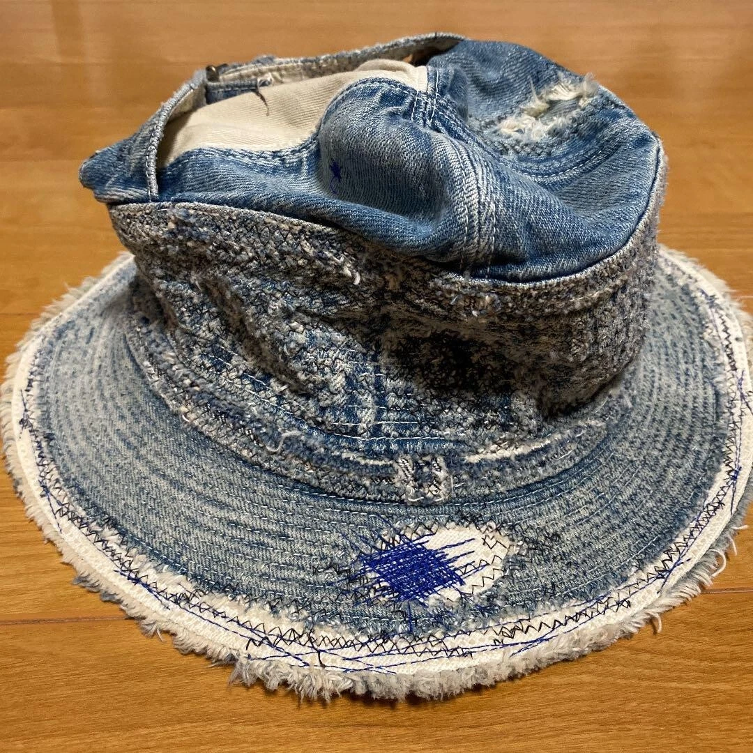 kapital hat bucket hat denim damage crash 2212 M