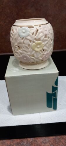 Partylite Floral Porcelain Spring Blossom Tealight Holder 24k Gold Trim P7195, v - Bild 1 von 5