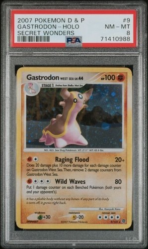 2007 POKEMON D&P SECRET WONDERS GASTRODON WEST SEA 9/132 HOLO RARE PSA 8 NM-MT A