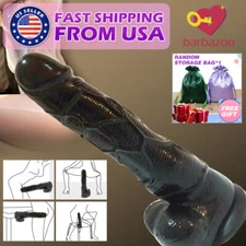 7.6" Silicone Suction Cup Dildo Realistic Huge Cock Women Sex Toys Thick Dong