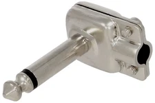 SquarePlug SP600 Low Profile Mono (TS) Right Angled 6.35mm Jack. Silver