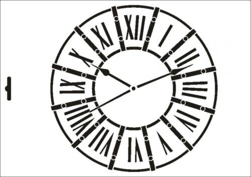 Stencil da parete pittore t-shirt stencil orologio W-430 ~ design UMR - Foto 1 di 1