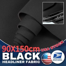 3MM Black Automotive flat knit Headliner Fabric with Foam Backing Car 60" Wide