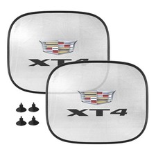 Cadillac XT4 Logo Car Side Window Mesh Sun Shades, 2 Pack