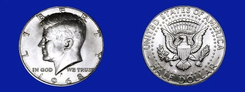 1968-D KENNEDY HALF DOLLAR SILVER 50C CHOICE BU++++ (MS++++ FROM ROLL) MUST SEE