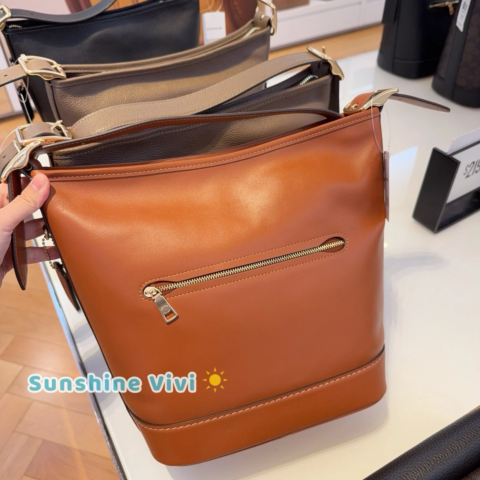 Borsa Coach Jude nuova con etichetta limitata in pelle CBH19 marrone marrone chiaro