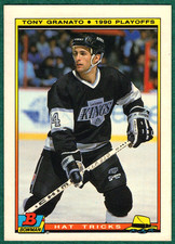Tony Granato - 1990-91 Bowman Hat Tricks #18 - Los Angeles Kings Hockey Card