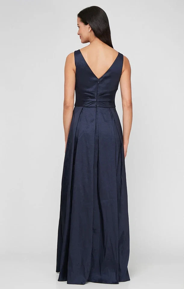 Alex Evenings Dark Navy Blue Sleeveless Stretch Taffeta Gown Size 16 $199 - Image 2 of 2