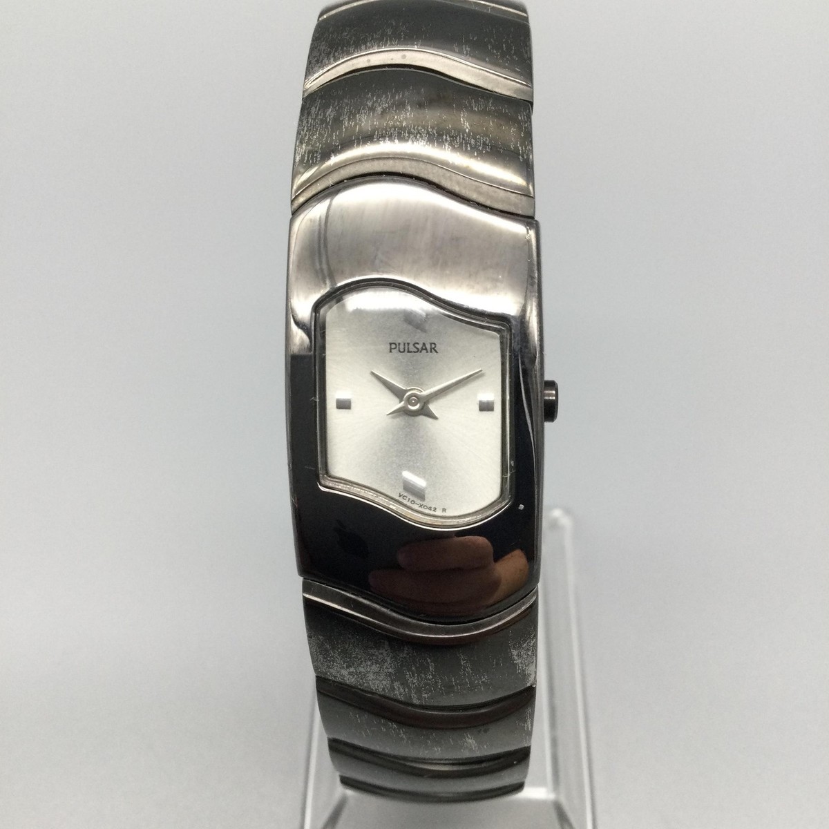 Pulsar Womens Watch 18mm Silver Dial Gunmetal VC10-X037 New