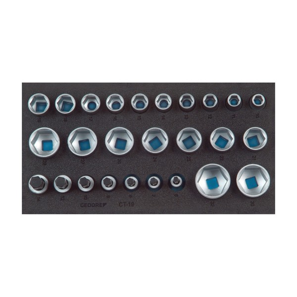 "Gedore 1500 CT1-19 Satz SteckschlüSseleinsäTze 1/2\" 6-Kant In Check-Tool-Modul"-image