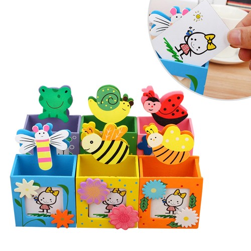Cartoon Animal Wooden Desktop Pen Pencil Holder Stationery Organizer for Home - Picture 3 of 11