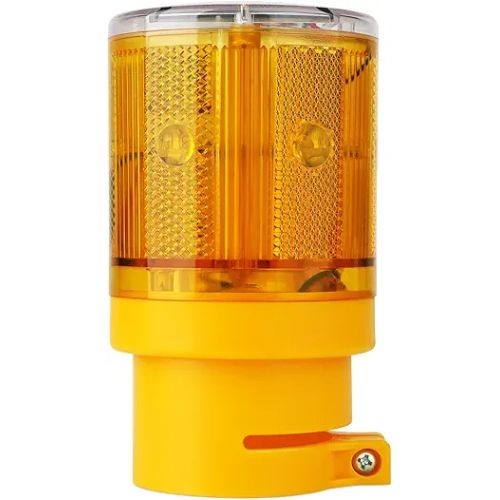 LED Solar Strobe Warning Light Flashing Construction Safety Road Yellow