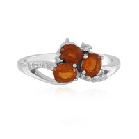 Cavill Ring Sterlingsilber Rhodiniert Orange Kyanit Ovalschliff Damen
