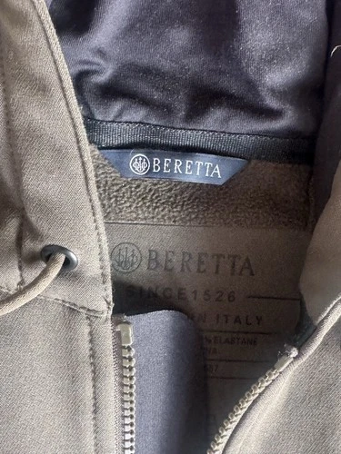 Beretta Olive Green Softshell Hooded Jacket Full Zip Outdoor Hunting - Men's M image 4