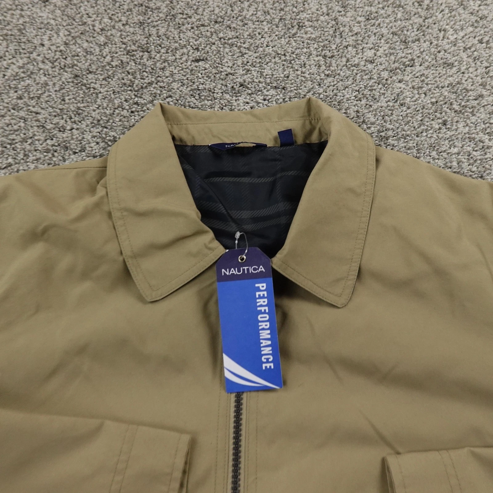 NEW Nautica Jacket Mens L Beige Performance Windbreaker Full Zip Outdoor Coat image 3