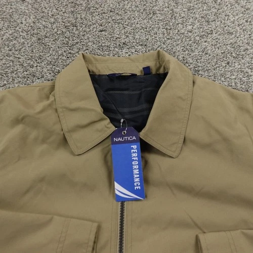 NEW Nautica Jacket Mens L Beige Performance Windbreaker Full Zip Outdoor Coat image 3
