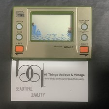 Spouting Whale Hand Held Game & Time Morioka Tokei Japan Exc Cond Working 1980’s