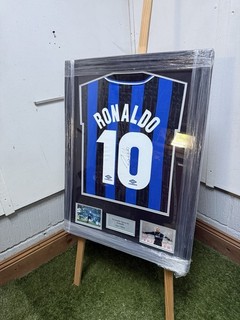 Framed R9 Ronaldo Signed Inter Milan Italian Shirt With COA