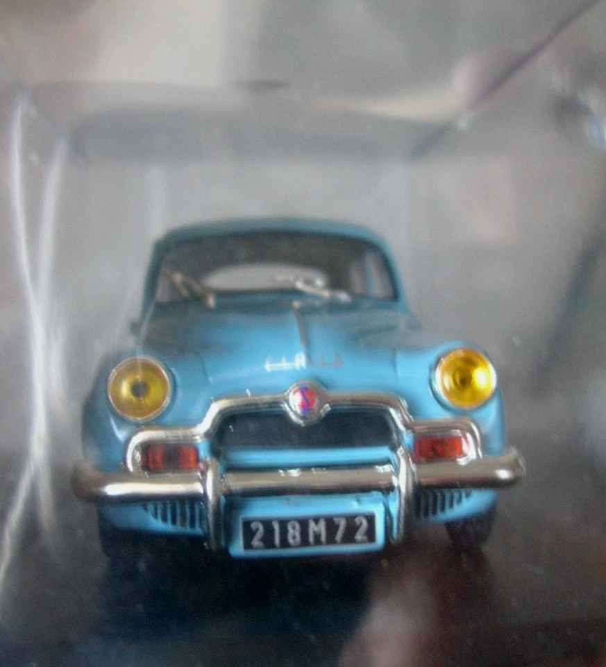 SIMCA Aronde 1951 scala 1/43 in vetrinetta SIGILLATA display case azzurra - Immagine 4 di 4
