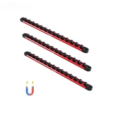3PCS Magnetic Socket Organizer Rail Set Metric & SAE Aluminum Socket Holder