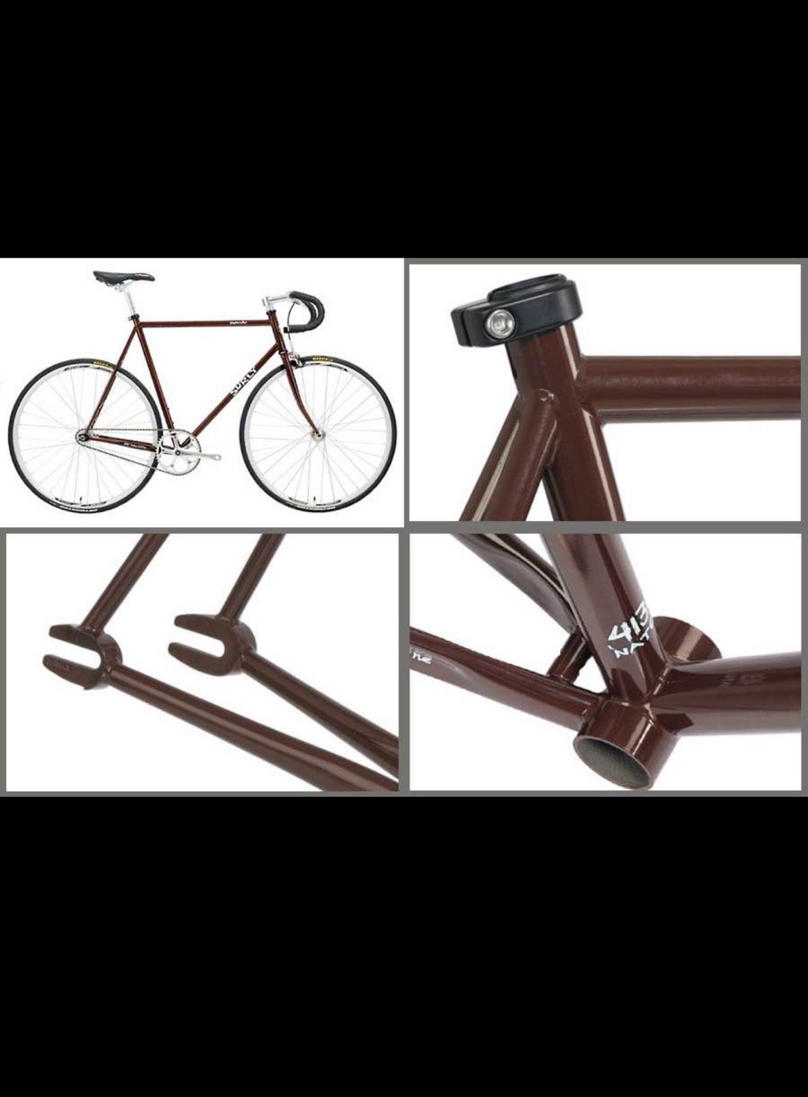 Surly Steamroller Track Bike FrameSet ONLY Size 61cm Black Steel Frame NOS