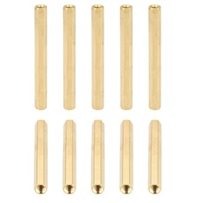 10Pack M4x60mm(DxL) Hex Standoff Spacer Nuts Female Brass Coupling Screws