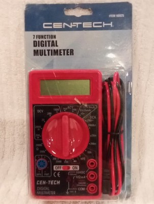 CEN-TECH 7 Function Digital Multimeter LED DMM BRAND NEW