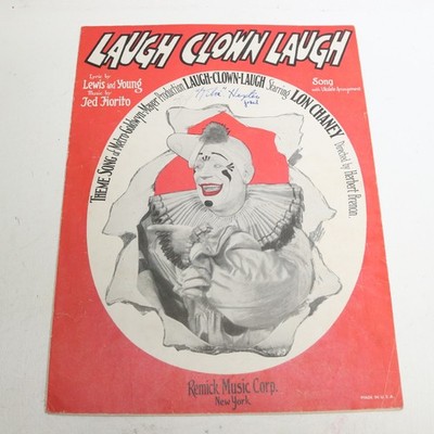 Laugh Clown Laugh Piano Voice Ukulele Sheet Music Lewis Young Fiorito 1928