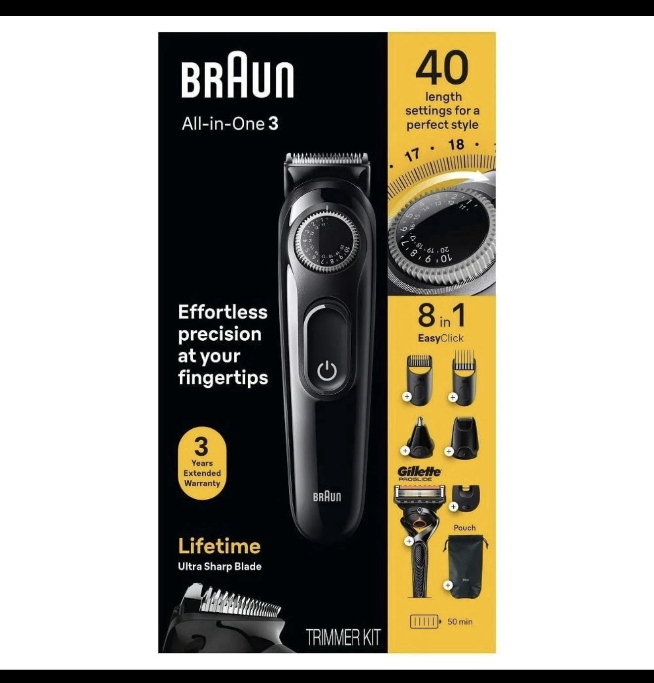 Braun Series 3 All-in-One 8-in-1 Electric Beard Trimmer Kit 
