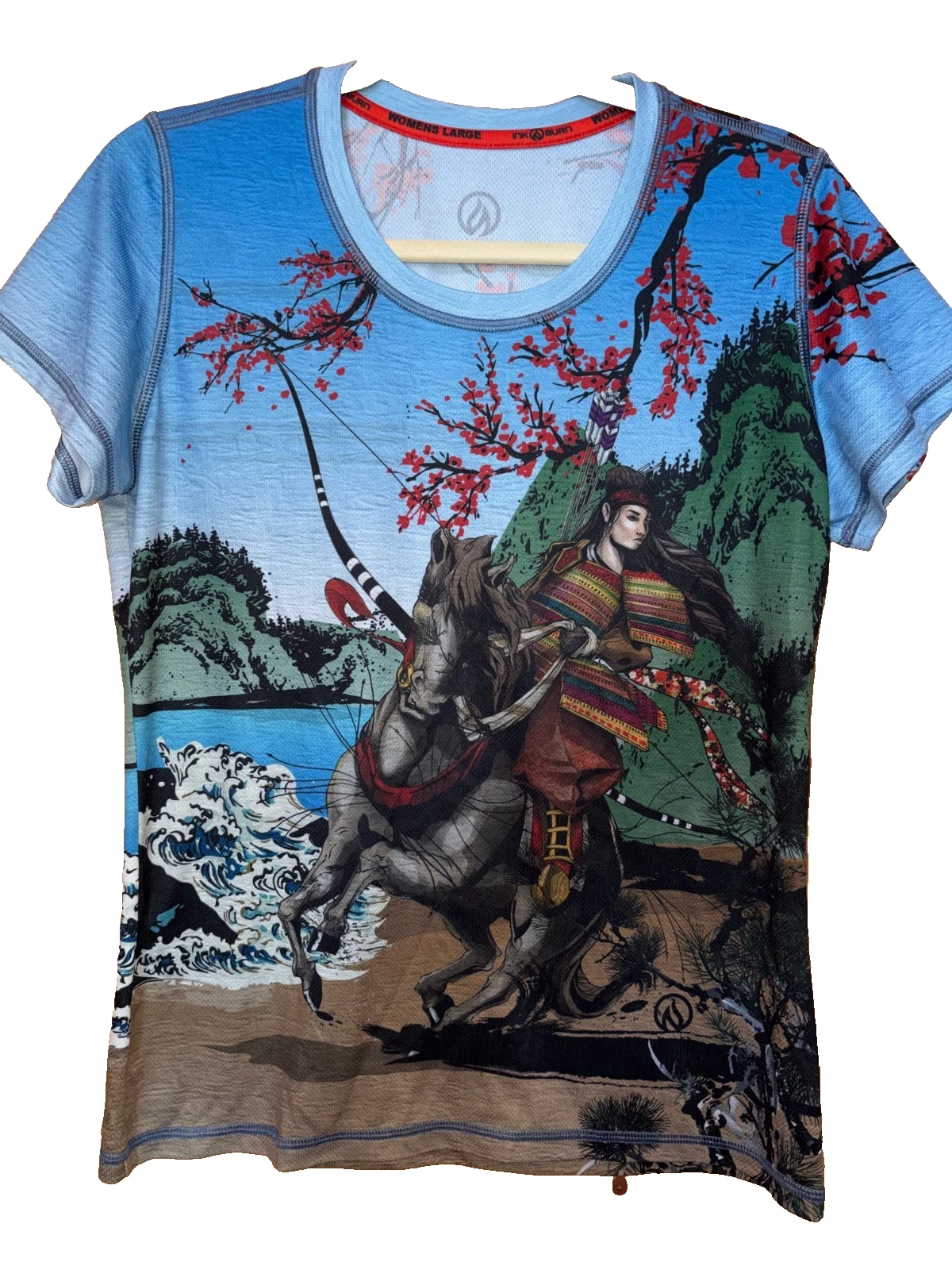 InkNBurn Women's Sz Large S/S Trail Running Tech Tee US-Made Wicking Breathable