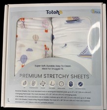 New TotAha Mini Crib Premium Stretchy Crib Sheets 2-Pack Silky Comfort