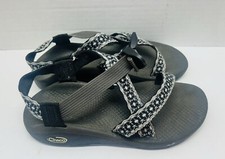 Chaco Womens Z/1 Classic Strappy Hiking Sandal Black  White Geometric Sz 7