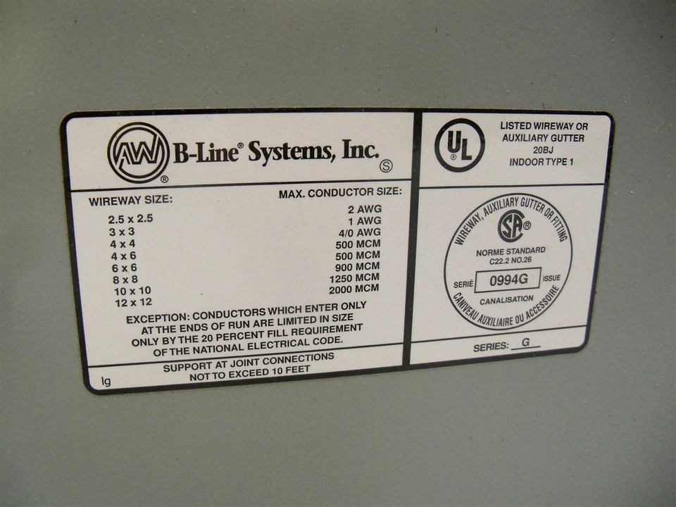 Wireway Reducer Type 1 Cooper B-Line 6688 FR 8x8 to 6x6 Lay-In Steel Gray - Image 4 of 4