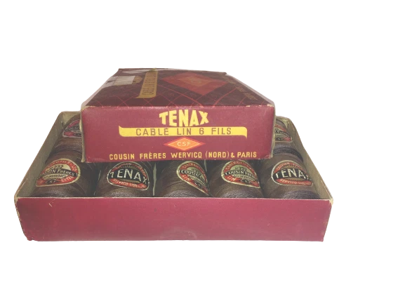 Fil à coudre Lin Marron cablé 6 brins Cousin 232 Tenax Bobine de 50 grammes - Photo 3/4