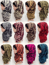 Muslims floral Print Tassel Maxi Scarf Headwear Islamic Shaya Hijab Warps