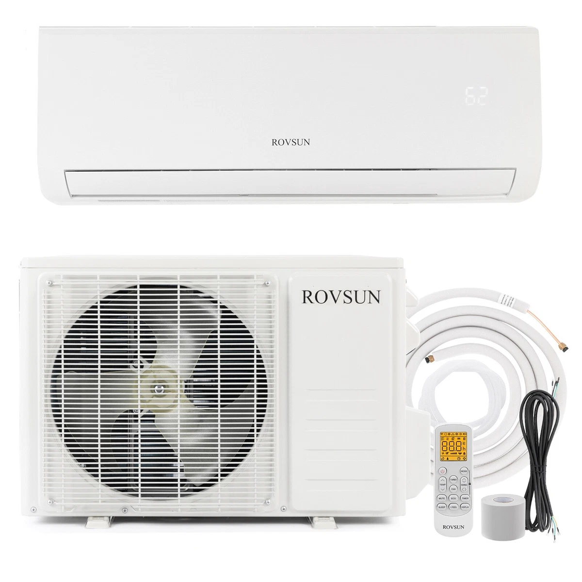 ROVSUN 9000BTU Mini Split AC/Heating System, 19SEER Wall Air Conditioner  Heater | eBay