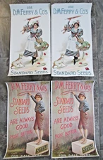 Vintage Lot 4 D.M. Ferry & Co's Standard Seeds Posters Advertising Print 12.5x24
