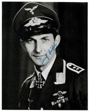 Josef Huber Signed 8x10 Photograph (d) WWII German Stuka Dive Bomber Pilot