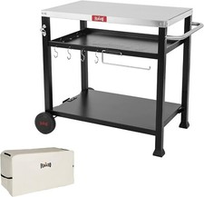 Feasto Grill Cart Stainless Steel Tabletop Dining BBQ Grill Table with Cover