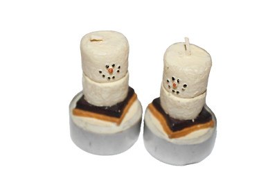 The Original S'mores Midwest Candle Snowmen Pair Christmas Holiday Ornament