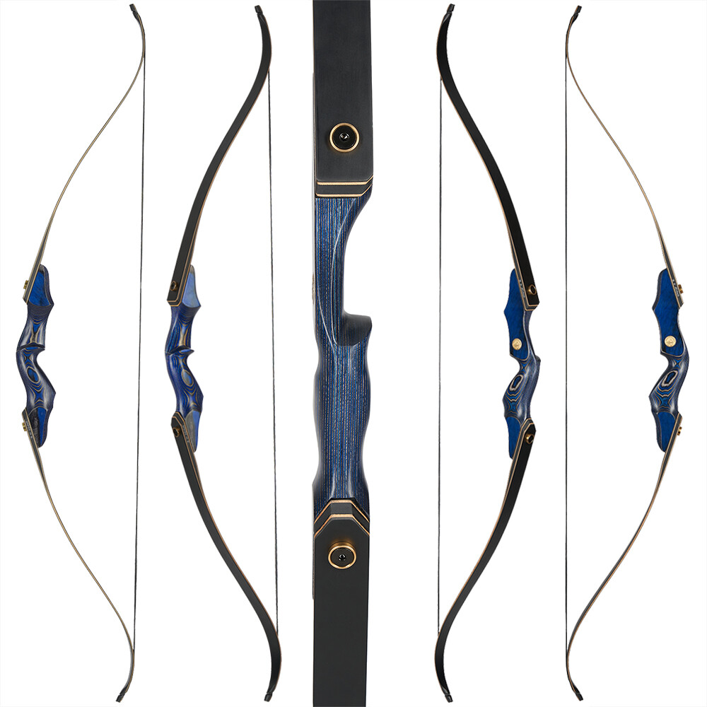 Arc Droitier TOPARCHERY 60" En Bois Pour Chasse/cible – Bleu, Neuf