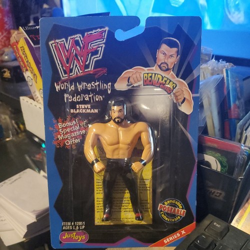 WWF Bend-Ems STEVE BLACKMAN Bendable Action Figure...