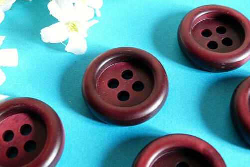 154C/ Splendid Large Buttons "Wine Lees" Set of 6 Buttons Thickness 1970 - Picture 2 of 4