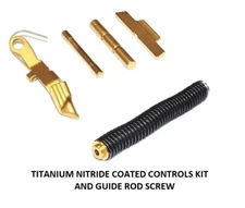 Stainless Guide Rod and TiN Coated Extended Kit For GLOCK 17 19 20 Gen 1 2 3