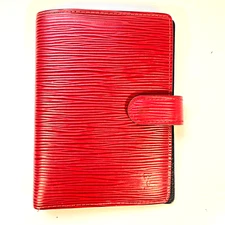 Louis Vuitton R20057 Agenda Epi Agenda PM Red Black Day Planner Cover Auth